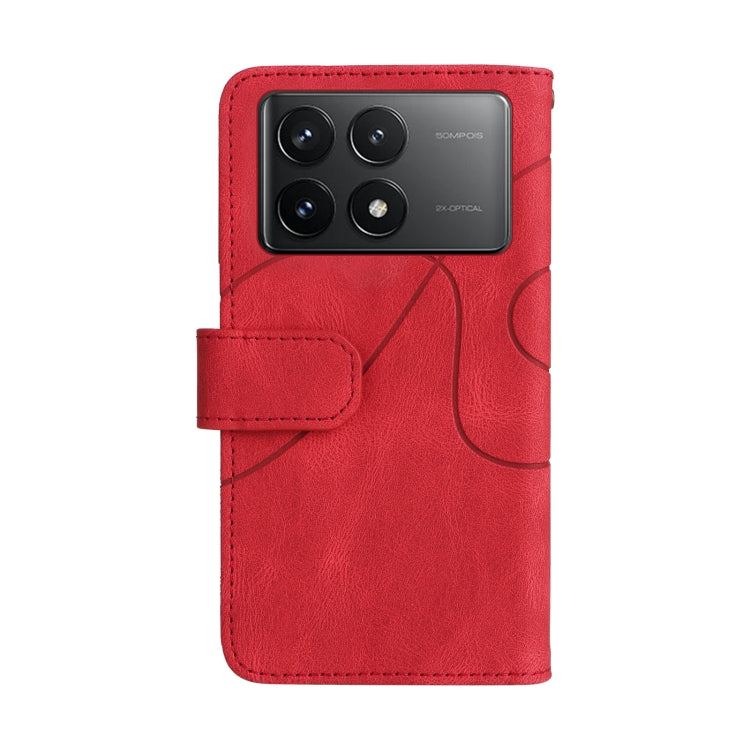 For Redmi K70 Dual-color 9 Card Slots Zipper Wallet Leather Phone Case