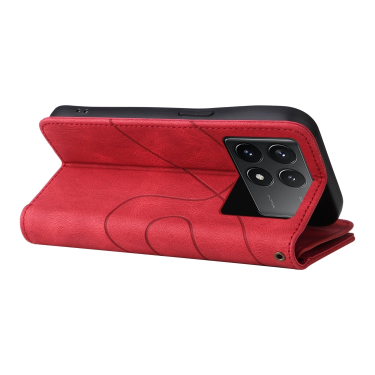 For Redmi K70 Dual-color 9 Card Slots Zipper Wallet Leather Phone Case