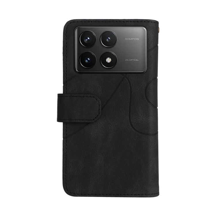 For Redmi K70 Dual-color 9 Card Slots Zipper Wallet Leather Phone Case