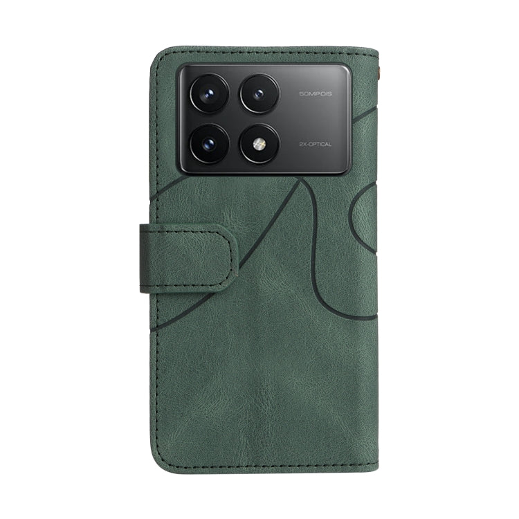 For Redmi K70 Dual-color 9 Card Slots Zipper Wallet Leather Phone Case