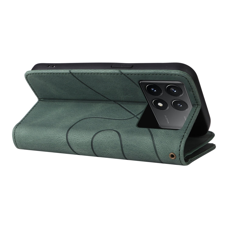 For Xiaomi Poco F6 Pro Dual-color 9 Card Slots Zipper Wallet Leather Phone Case
