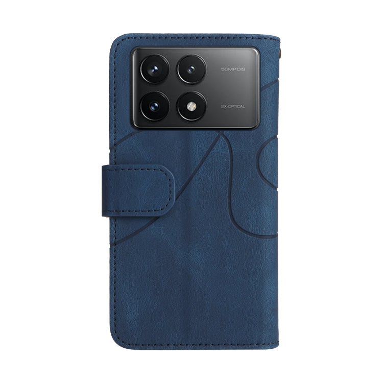 For Xiaomi Poco F6 Pro Dual-color 9 Card Slots Zipper Wallet Leather Phone Case