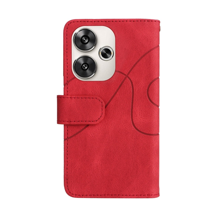 For Xiaomi Poco F6 Dual-color 9 Card Slots Zipper Wallet Leather Phone Case