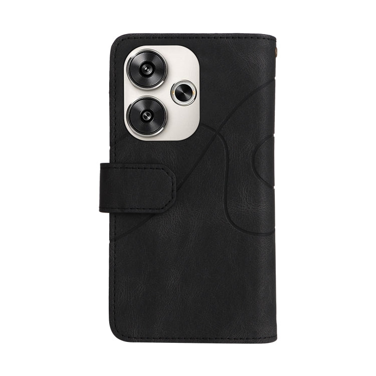 For Xiaomi Poco F6 Dual-color 9 Card Slots Zipper Wallet Leather Phone Case