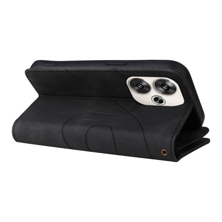 For Xiaomi Poco F6 Dual-color 9 Card Slots Zipper Wallet Leather Phone Case