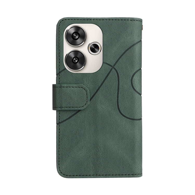 For Xiaomi Poco F6 Dual-color 9 Card Slots Zipper Wallet Leather Phone Case