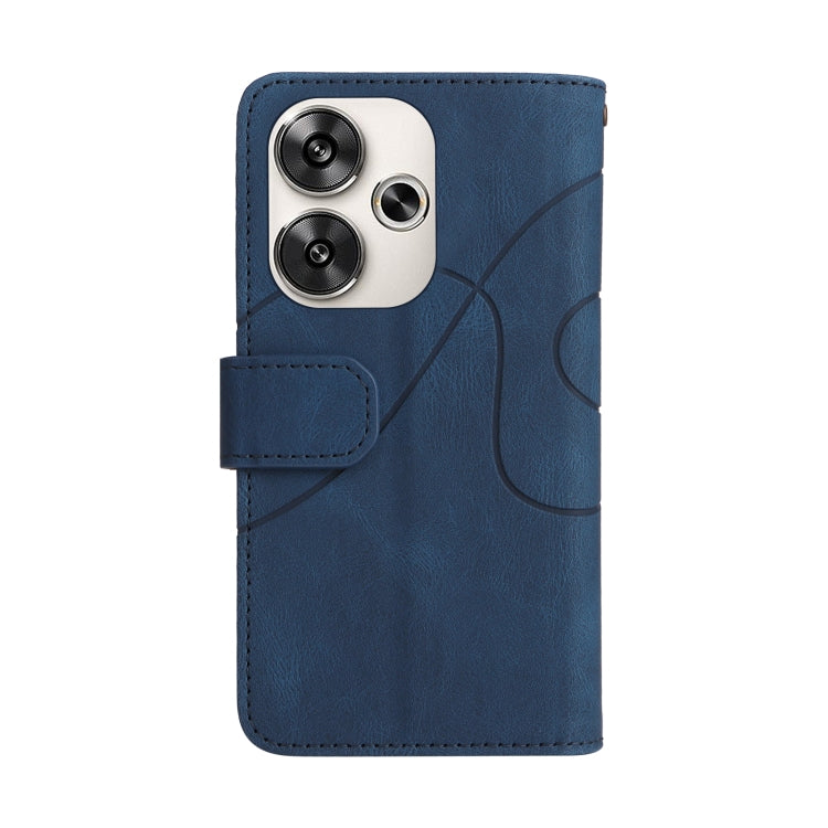 For Xiaomi Poco F6 Dual-color 9 Card Slots Zipper Wallet Leather Phone Case