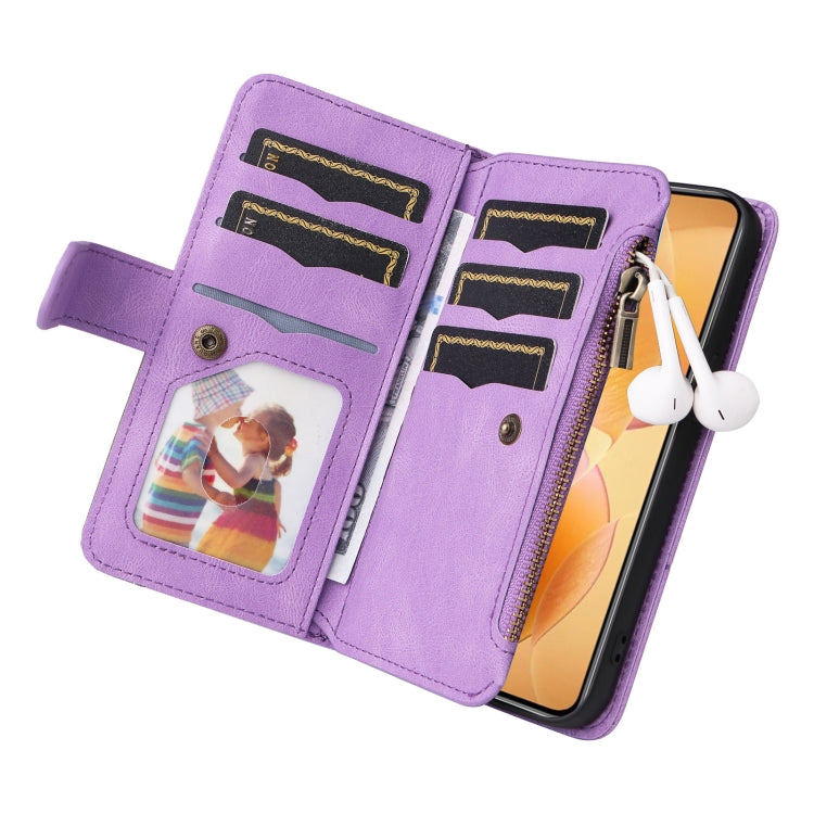 For Xiaomi 14T Pro Dual-color 9 Card Slots Zipper Wallet Leather Phone Case