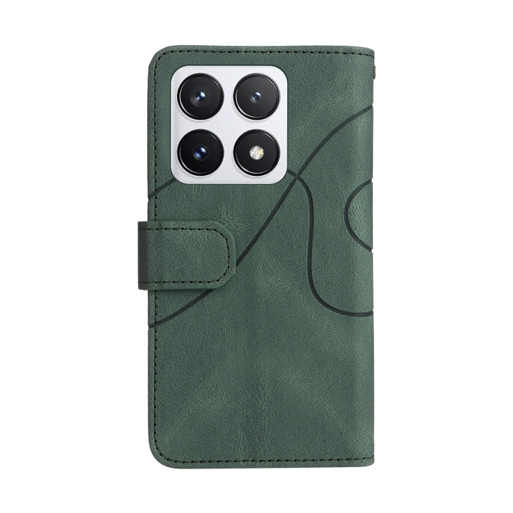 For Xiaomi 14T Pro Dual-color 9 Card Slots Zipper Wallet Leather Phone Case