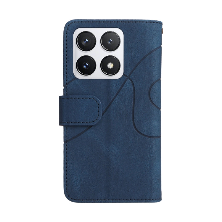 For Xiaomi 14T Pro Dual-color 9 Card Slots Zipper Wallet Leather Phone Case