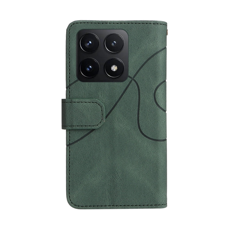 For Xiaomi 14T Dual-color 9 Card Slots Zipper Wallet Leather Phone Case