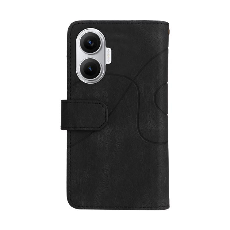 For Xiaomi Poco F7 Dual-color 9 Card Slots Zipper Wallet Leather Phone Case