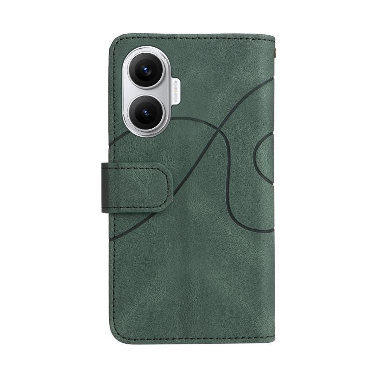For Xiaomi Poco F7 Dual-color 9 Card Slots Zipper Wallet Leather Phone Case