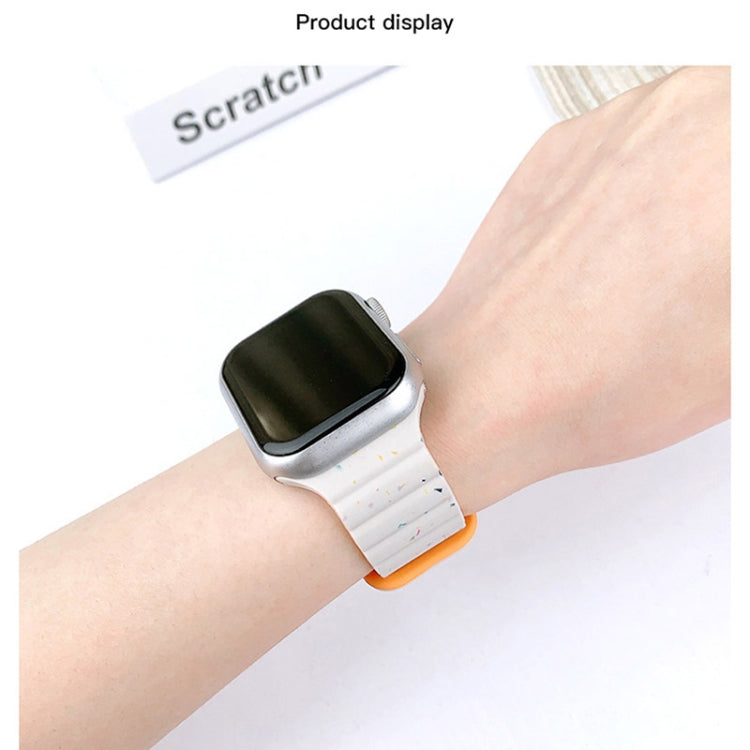 For Apple Watch Series 4 40mm Colorful Dots Magnetic Silicone Watch Band