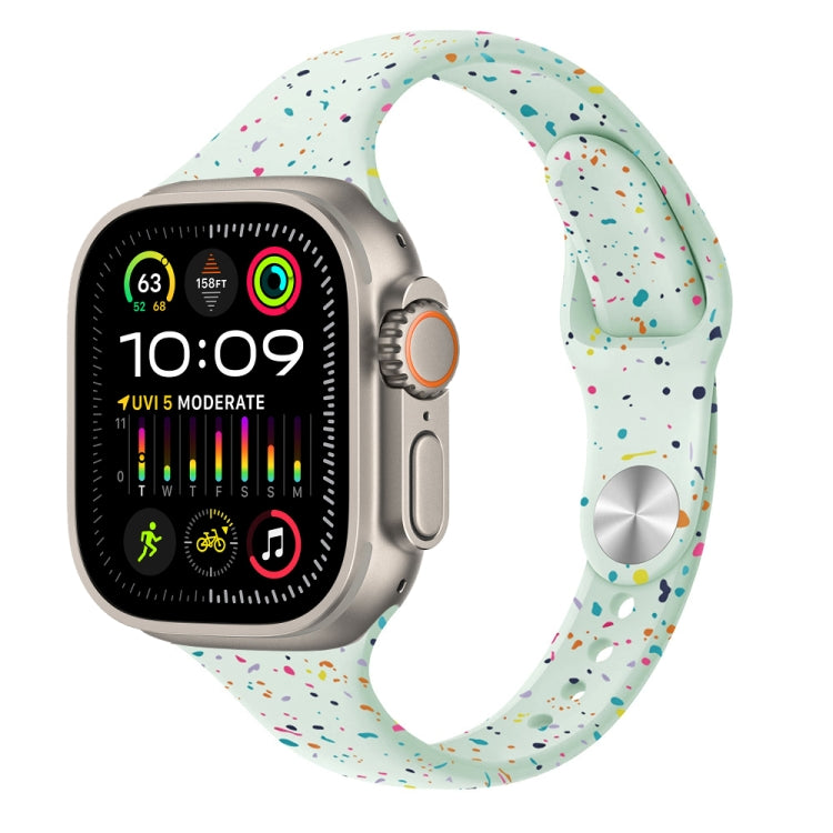 For Apple Watch Ultra 2 49mm Slim Style Colorful Dots Silicone Watch Band