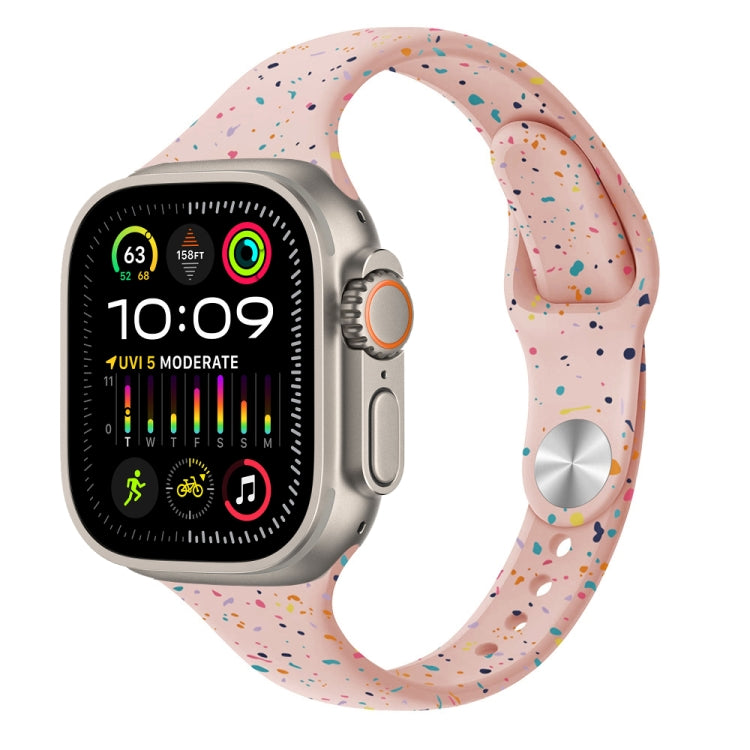 For Apple Watch Ultra 2 49mm Slim Style Colorful Dots Silicone Watch Band