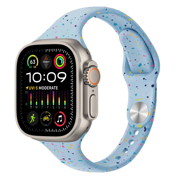 For Apple Watch Ultra 2 49mm Slim Style Colorful Dots Silicone Watch Band