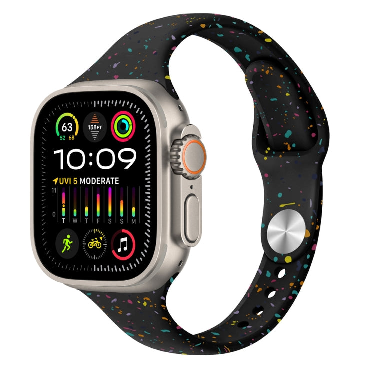 For Apple Watch Ultra 2 49mm Slim Style Colorful Dots Silicone Watch Band