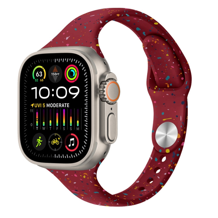 For Apple Watch Ultra 2 49mm Slim Style Colorful Dots Silicone Watch Band