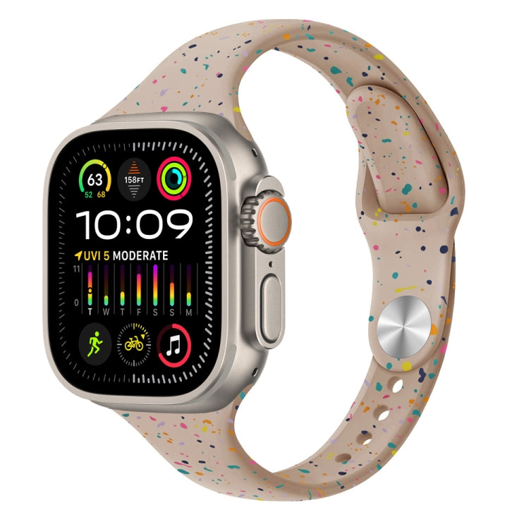 For Apple Watch Ultra 2 49mm Slim Style Colorful Dots Silicone Watch Band