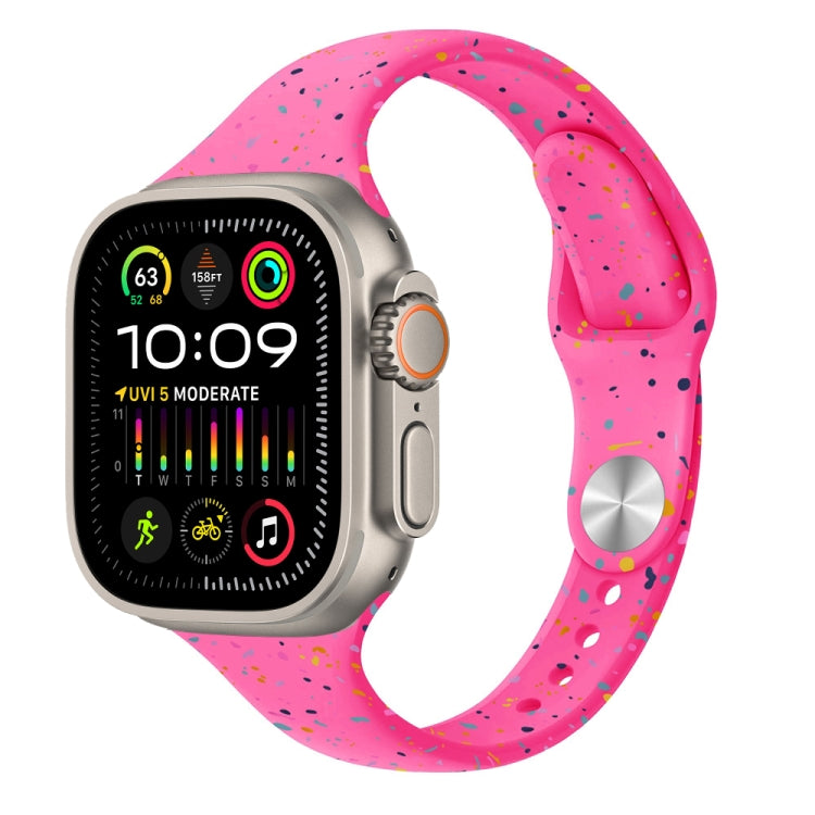 For Apple Watch Ultra 49mm Slim Style Colorful Dots Silicone Watch Band