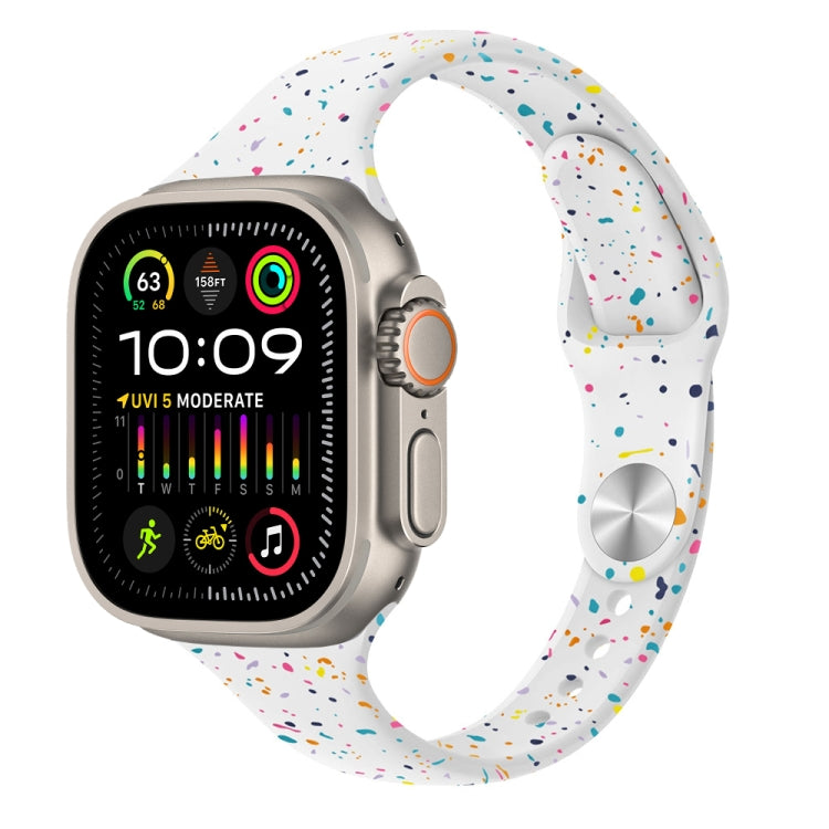 For Apple Watch Ultra 49mm Slim Style Colorful Dots Silicone Watch Band