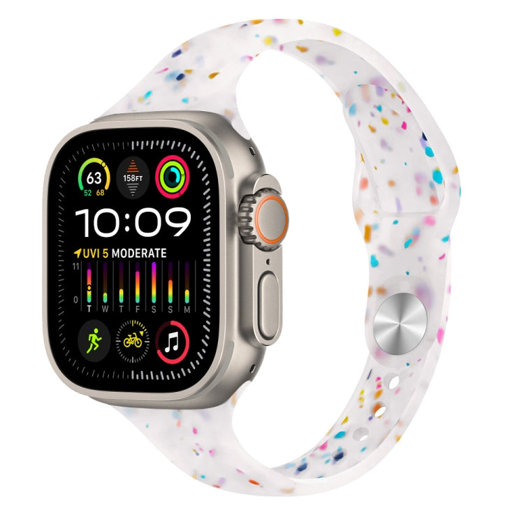 For Apple Watch Ultra 49mm Slim Style Colorful Dots Silicone Watch Band
