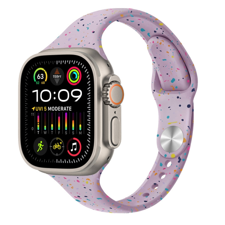 For Apple Watch Ultra 49mm Slim Style Colorful Dots Silicone Watch Band