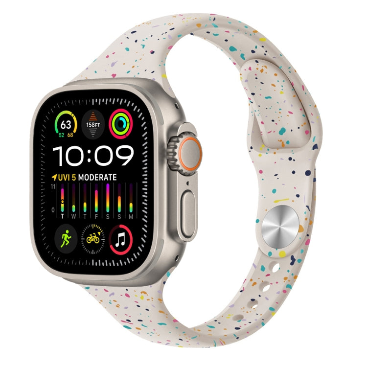For Apple Watch Ultra 49mm Slim Style Colorful Dots Silicone Watch Band