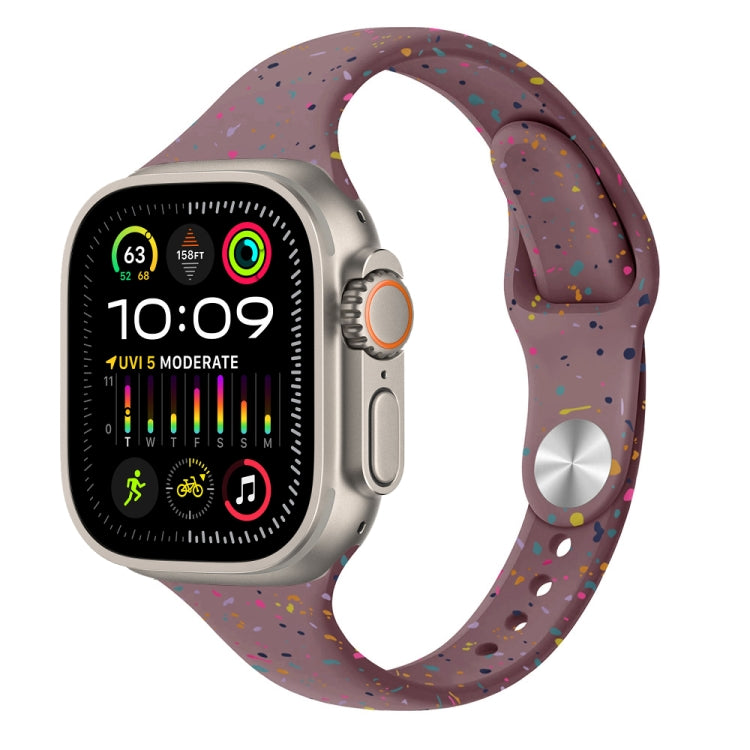 For Apple Watch Ultra 49mm Slim Style Colorful Dots Silicone Watch Band