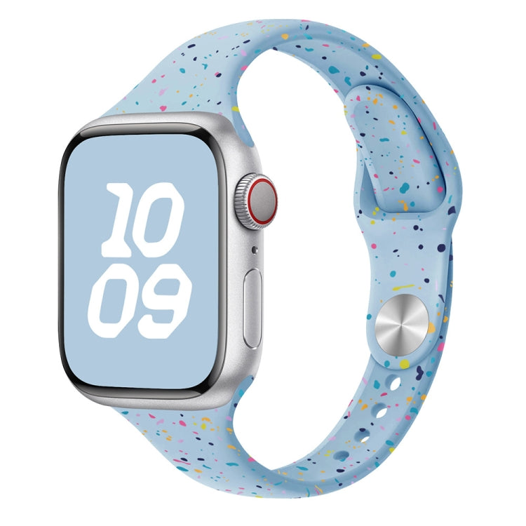 For Apple Watch SE 40mm Slim Style Colorful Dots Silicone Watch Band