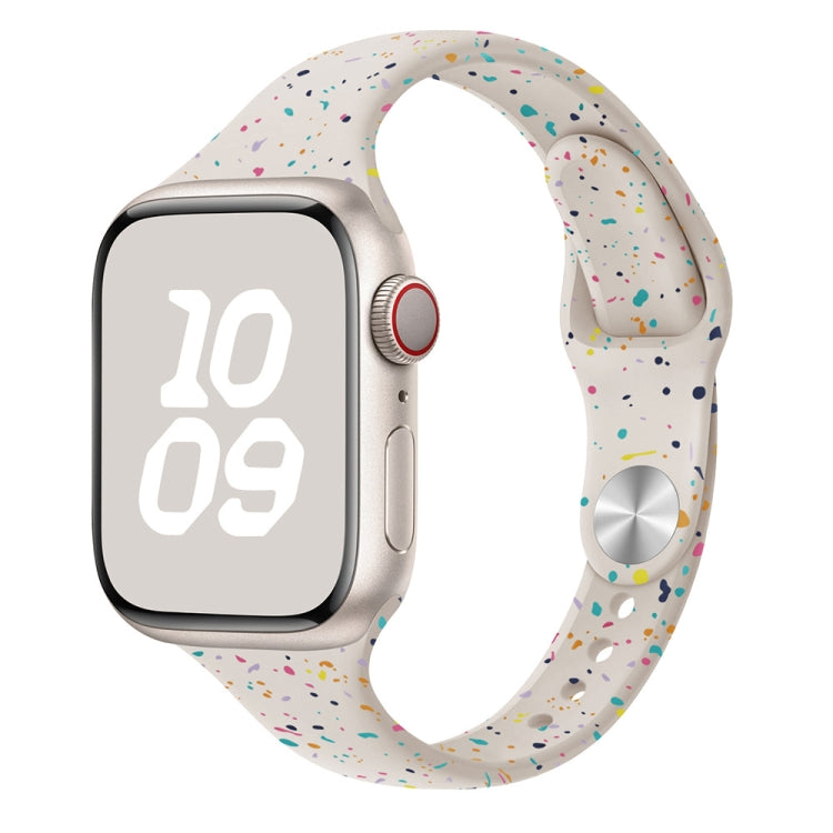 For Apple Watch SE 40mm Slim Style Colorful Dots Silicone Watch Band