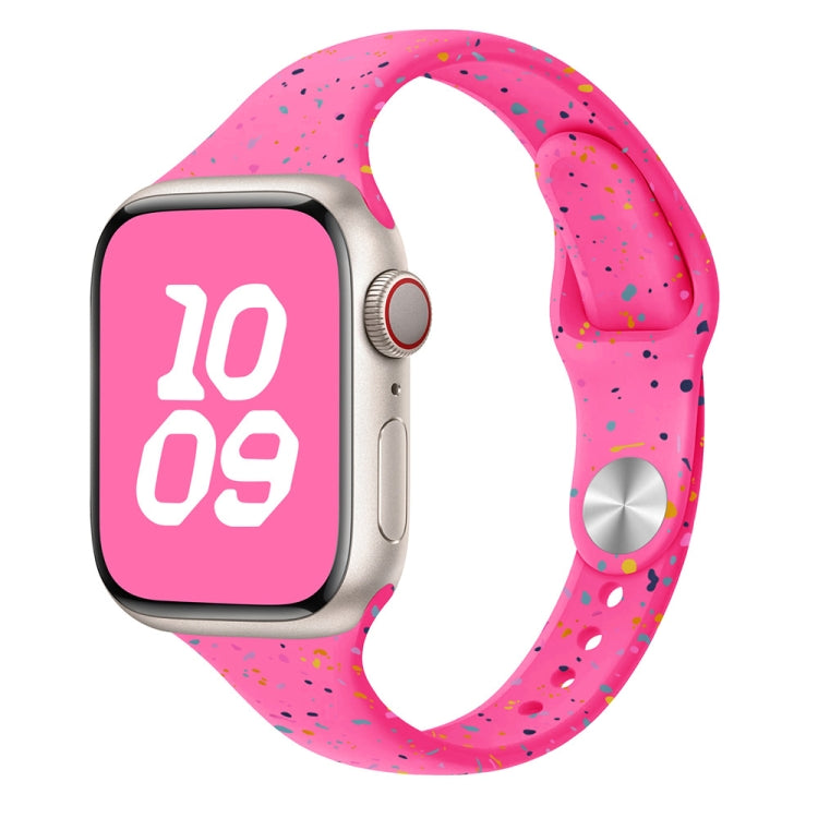 For Apple Watch Series 4 44mm Slim Style Colorful Dots Silicone Watch Band