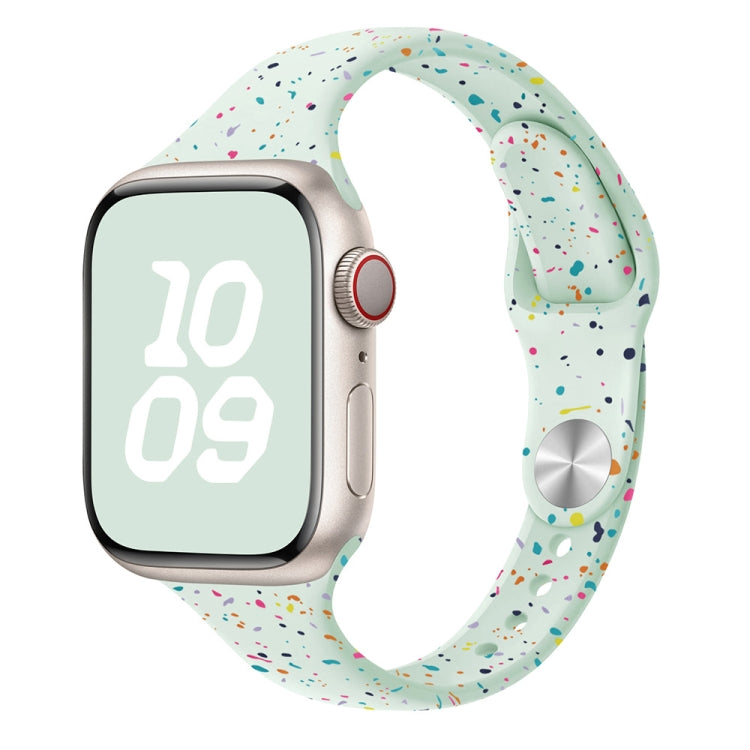 For Apple Watch Series 4 44mm Slim Style Colorful Dots Silicone Watch Band