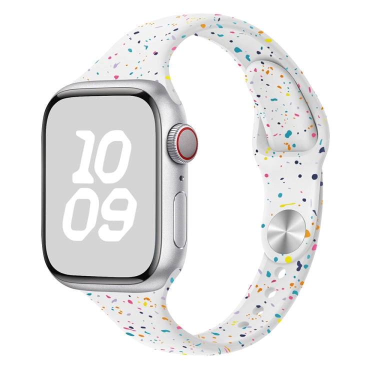 For Apple Watch Series 4 40mm Slim Style Colorful Dots Silicone Watch Band