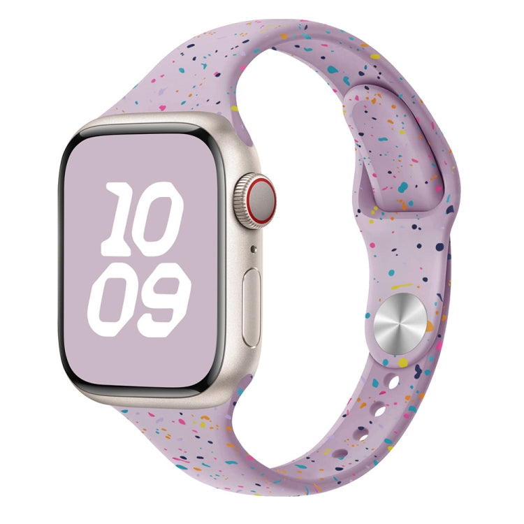 For Apple Watch Series 3 38mm Slim Style Colorful Dots Silicone Watch Band