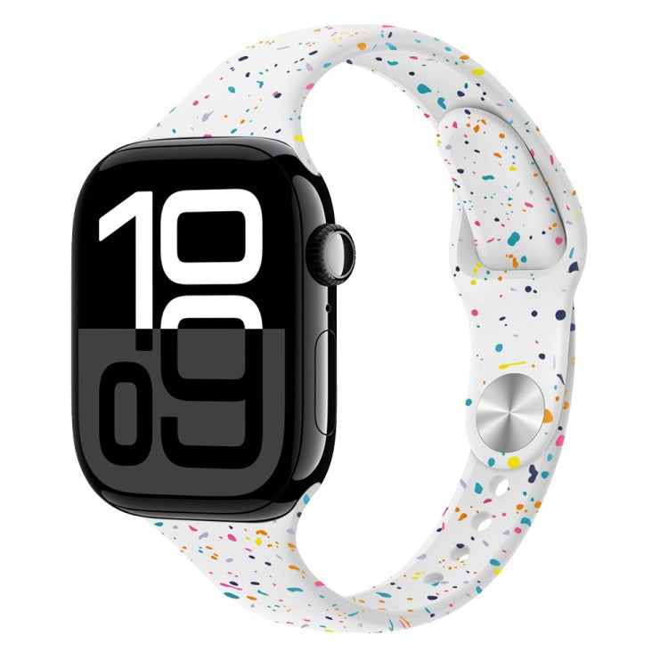 For Apple Watch Series 10 42mm Slim Style Colorful Dots Silicone Watch Band