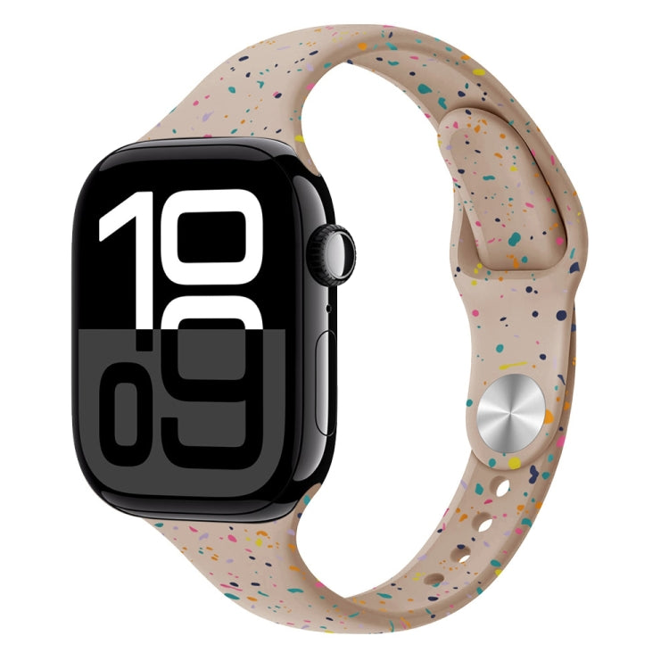 For Apple Watch Series 10 42mm Slim Style Colorful Dots Silicone Watch Band