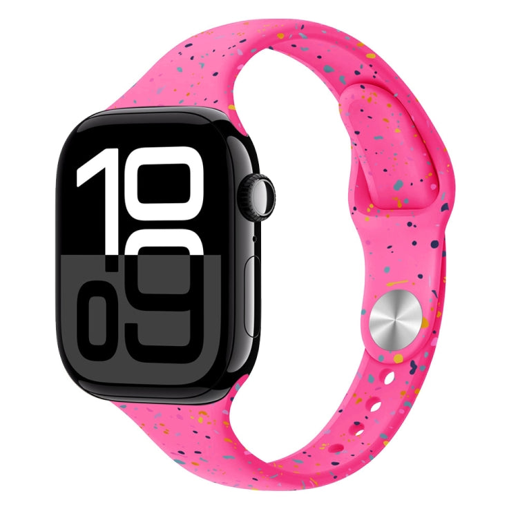 For Apple Watch Series 10 46mm Slim Style Colorful Dots Silicone Watch Band