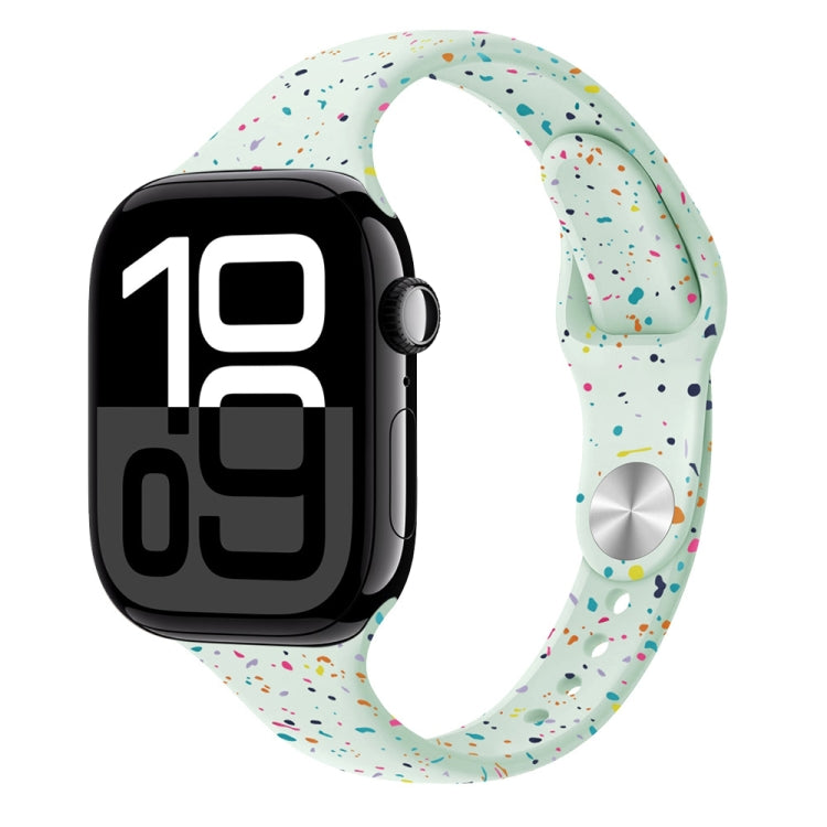 For Apple Watch Series 10 46mm Slim Style Colorful Dots Silicone Watch Band