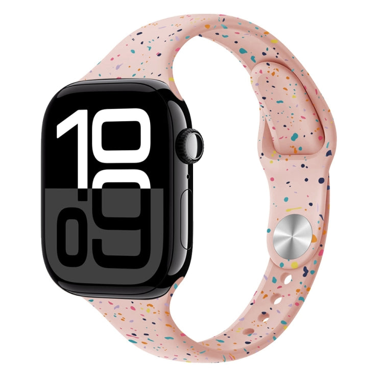 For Apple Watch Series 10 46mm Slim Style Colorful Dots Silicone Watch Band