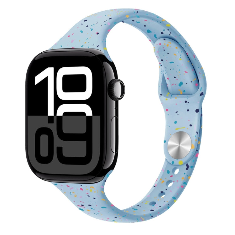 For Apple Watch Series 10 46mm Slim Style Colorful Dots Silicone Watch Band