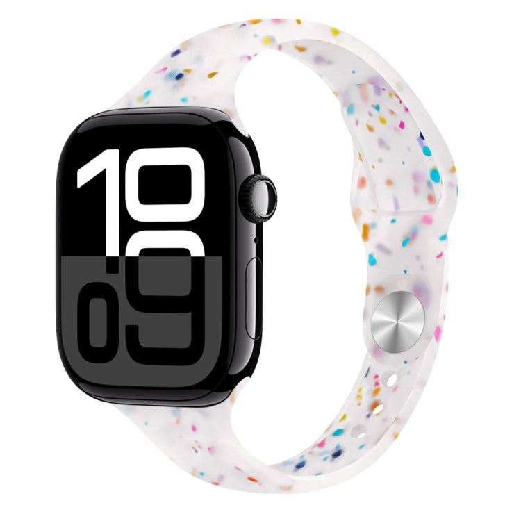 For Apple Watch Series 10 46mm Slim Style Colorful Dots Silicone Watch Band