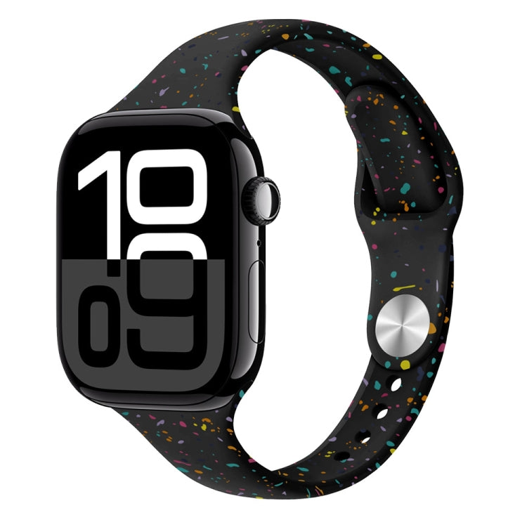 For Apple Watch Series 10 46mm Slim Style Colorful Dots Silicone Watch Band
