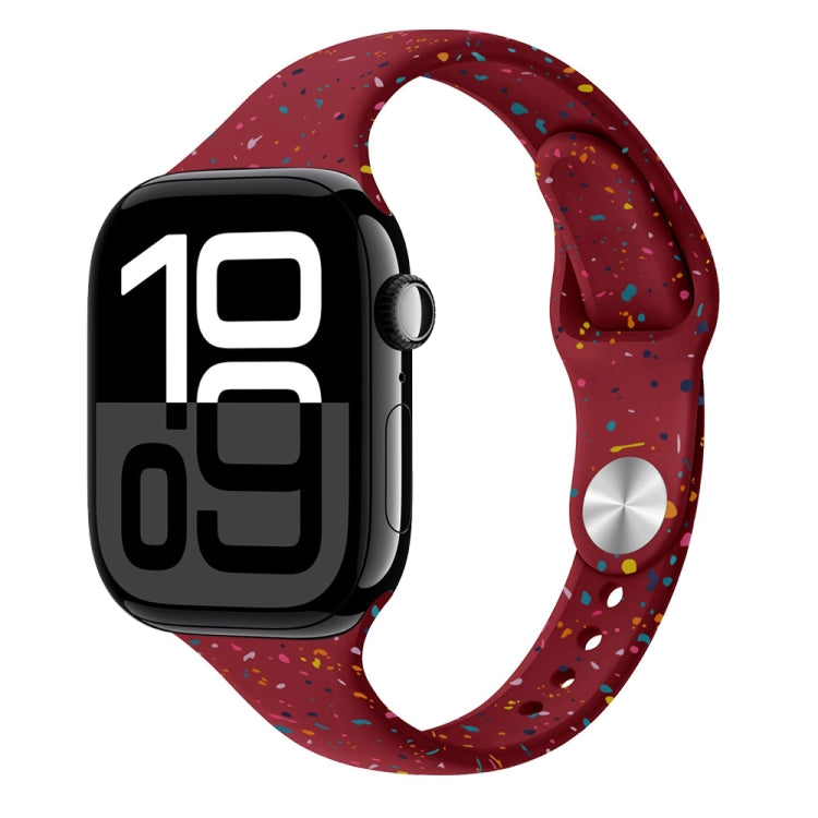 For Apple Watch Series 10 46mm Slim Style Colorful Dots Silicone Watch Band