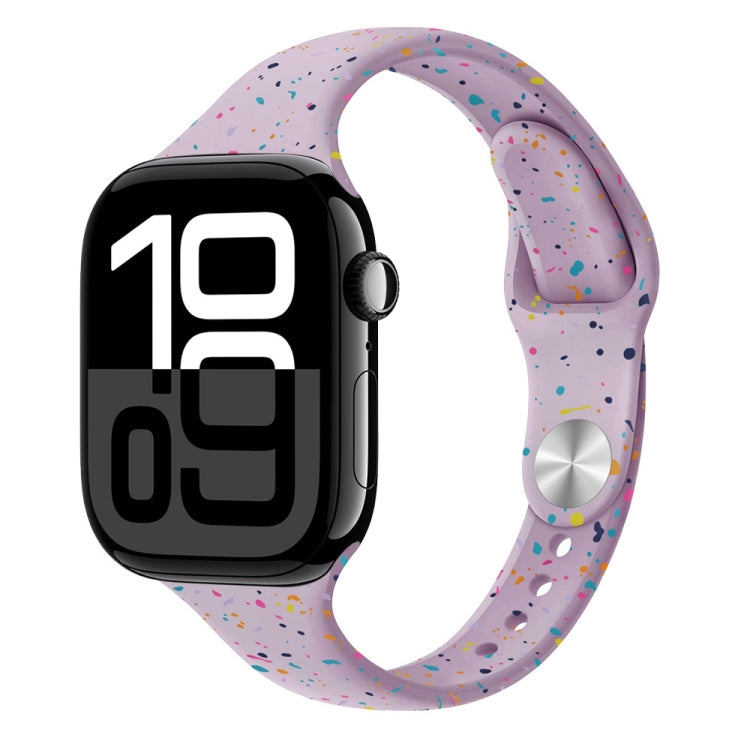 For Apple Watch Series 10 46mm Slim Style Colorful Dots Silicone Watch Band