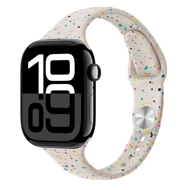 For Apple Watch Series 10 46mm Slim Style Colorful Dots Silicone Watch Band