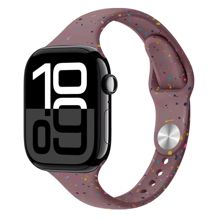 For Apple Watch Series 10 46mm Slim Style Colorful Dots Silicone Watch Band