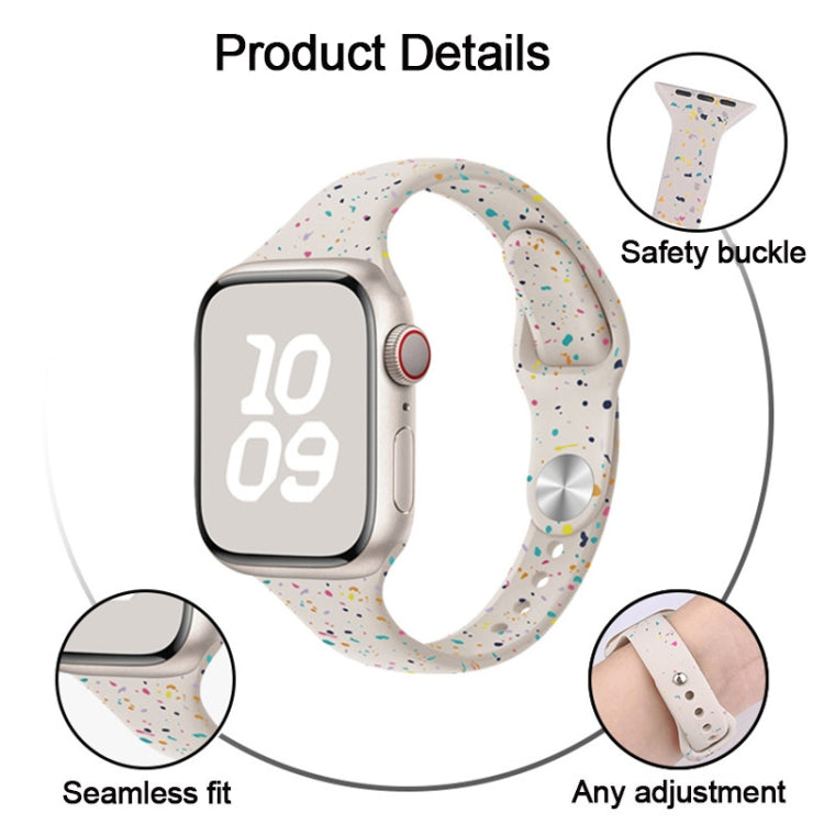 For Apple Watch SE 40mm Slim Style Colorful Dots Silicone Watch Band