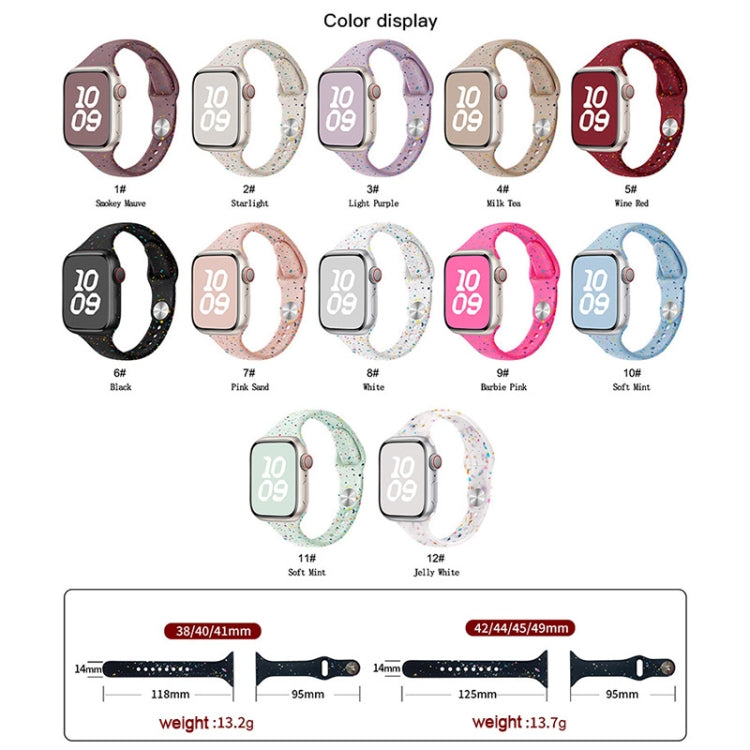 For Apple Watch Series 9 45mm Slim Style Colorful Dots Silicone Watch Band